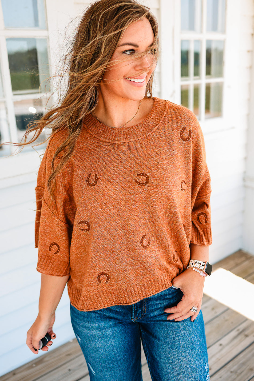 Horseshoe Embroidered Sweater