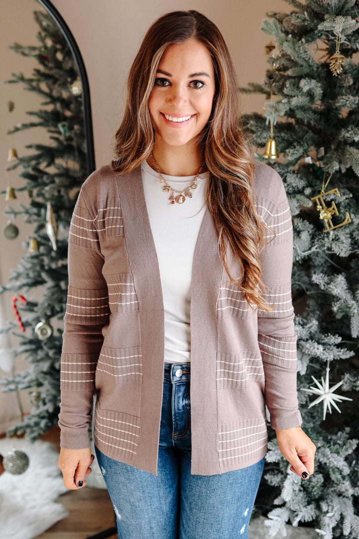 Maggie Stitch Striped Cardigan