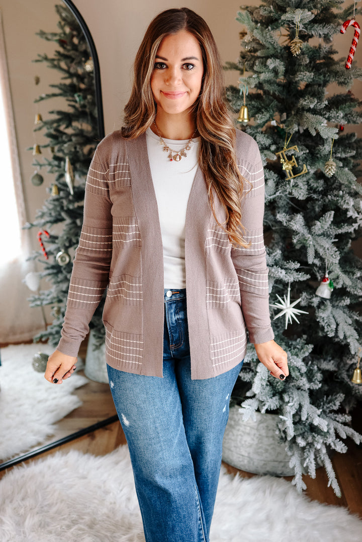 Maggie Stitch Striped Cardigan