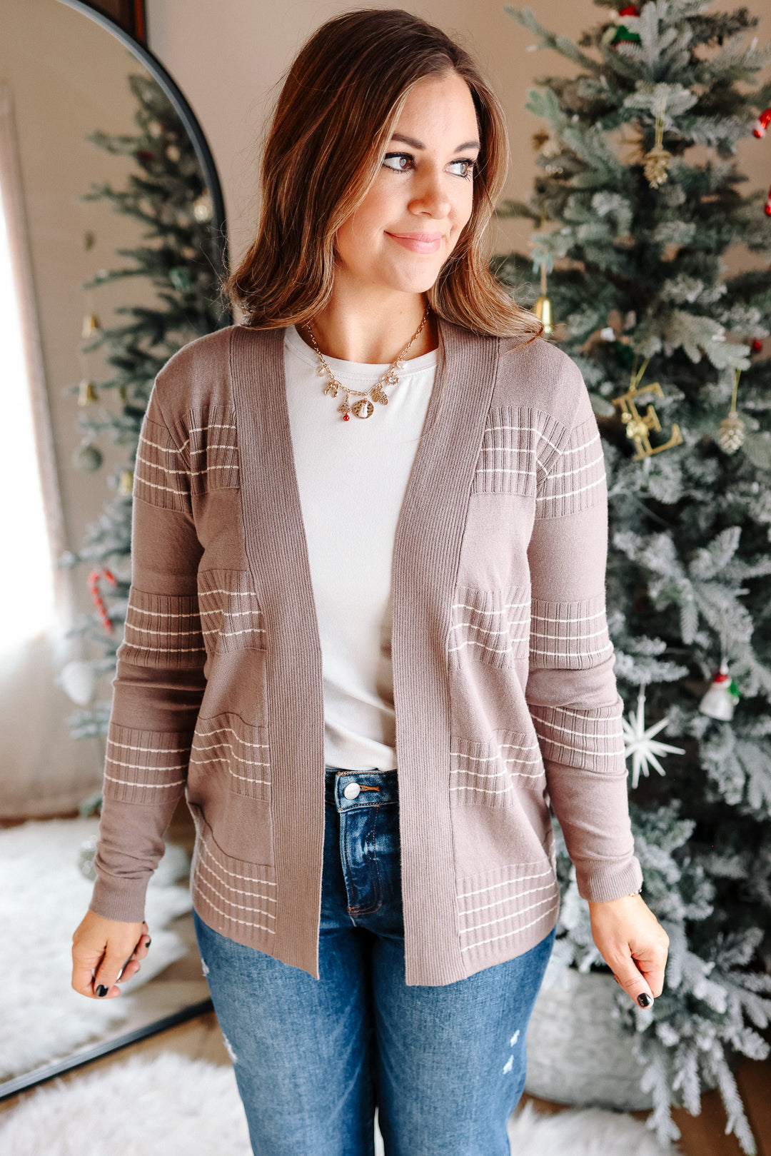 Maggie Stitch Striped Cardigan