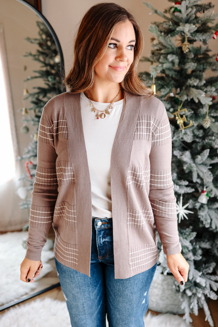 Maggie Stitch Striped Cardigan