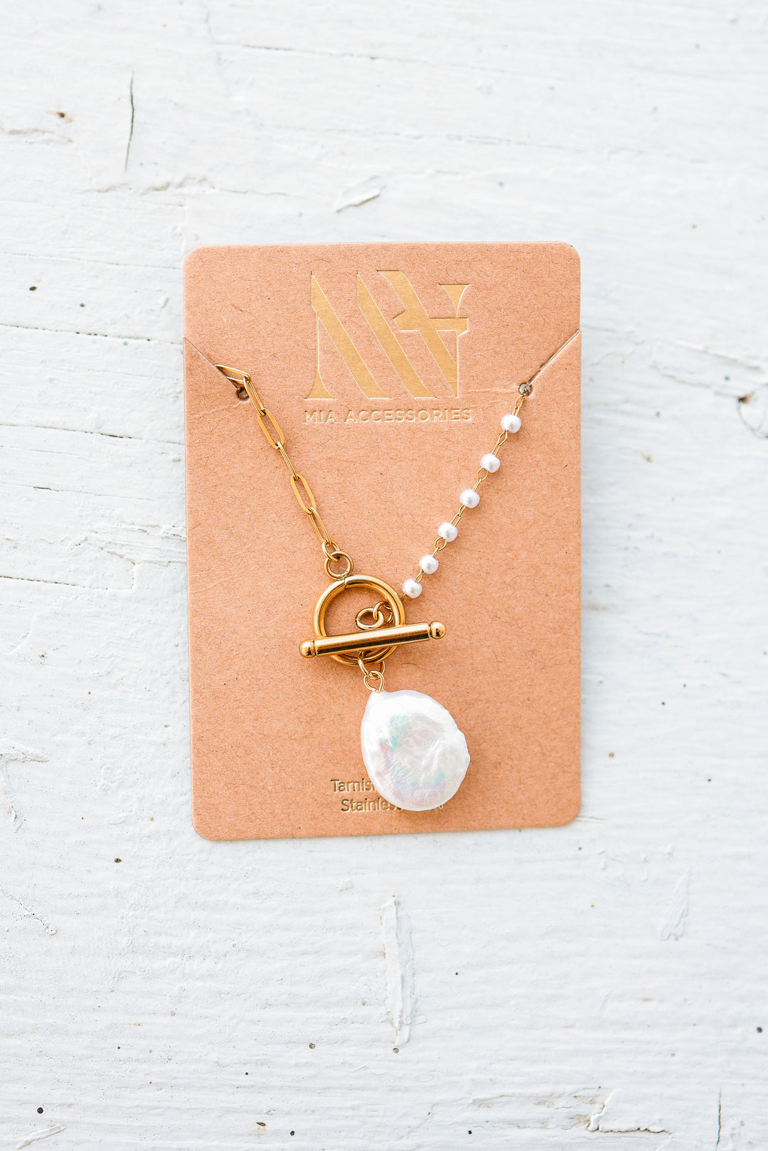 Pearl Beaded Chain Necklace