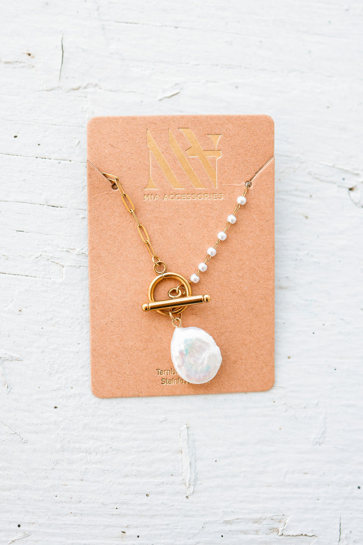 Pearl Beaded Chain Necklace