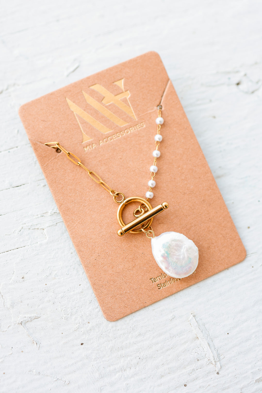 Pearl Beaded Chain Necklace