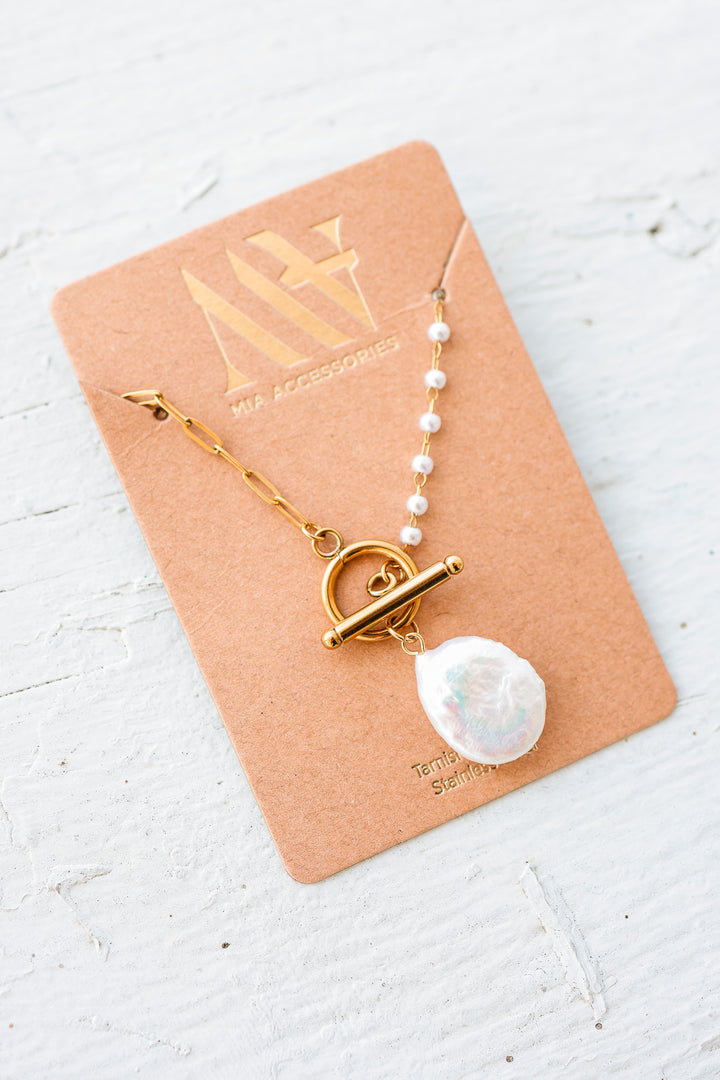 Pearl Beaded Chain Necklace