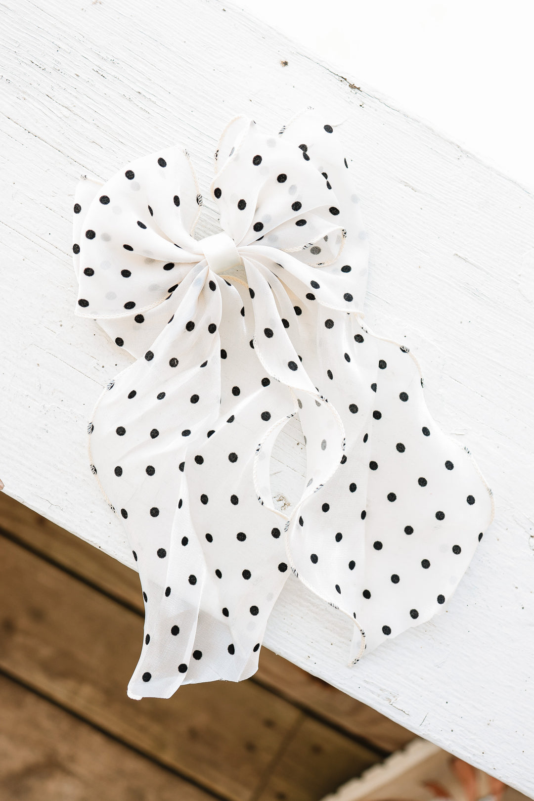 Sheer Polka Dot Hair Clip Bow