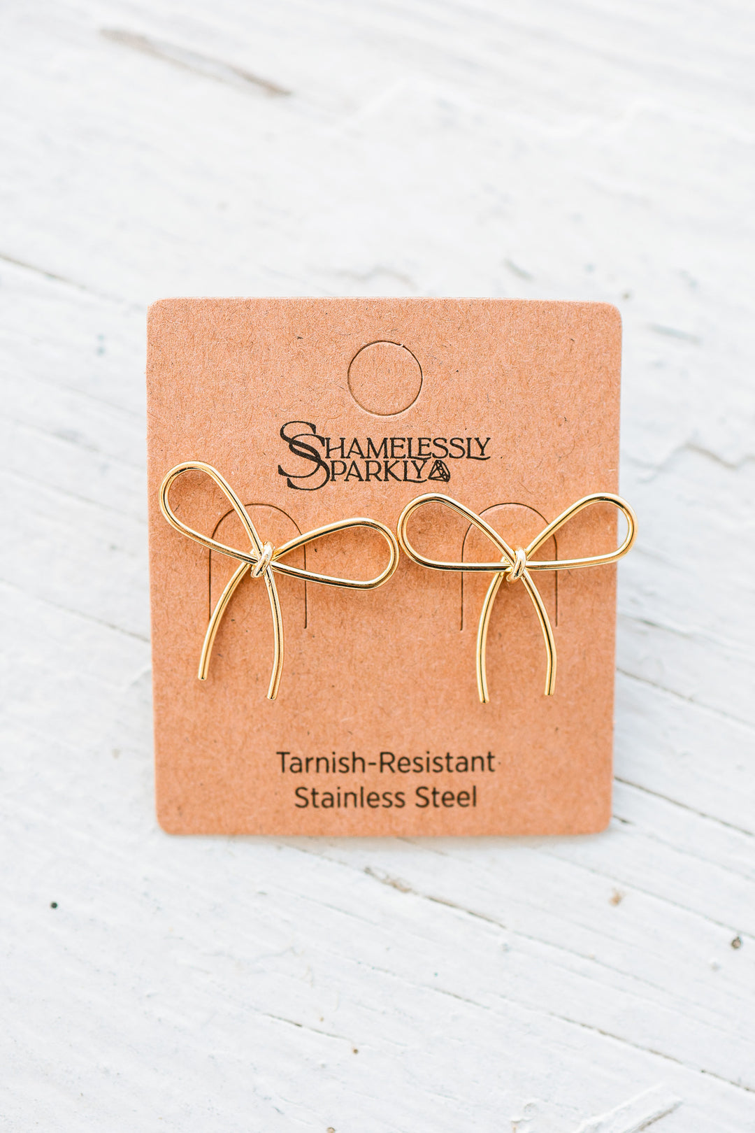 Gold Bow Knot Stud Earrings