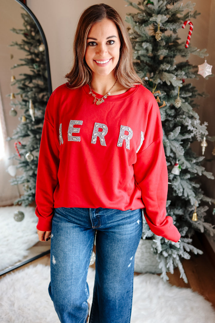 Glitter Merry Patches Pullover