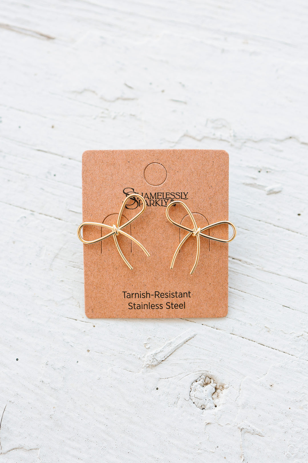 Gold Bow Knot Stud Earrings