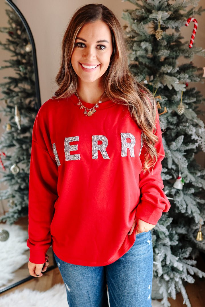 Glitter Merry Patches Pullover