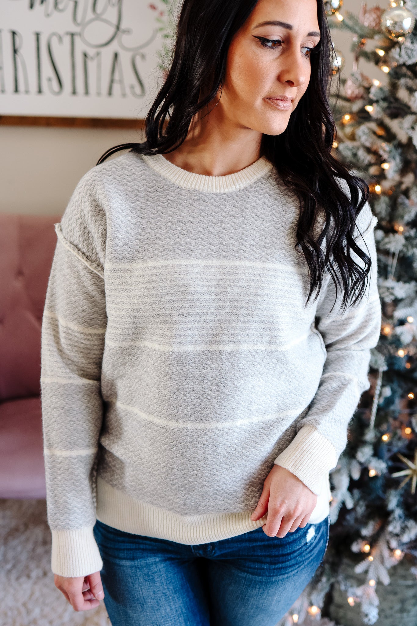 Olivia Two-Tone Pullover Sweater