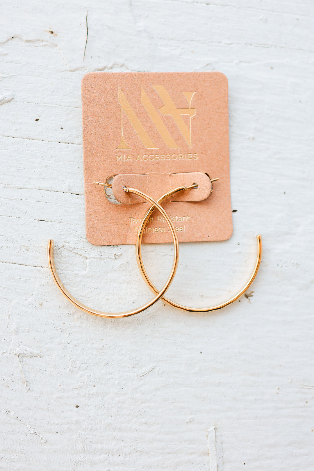 Gold Dip Wire Open Hoop Earrings