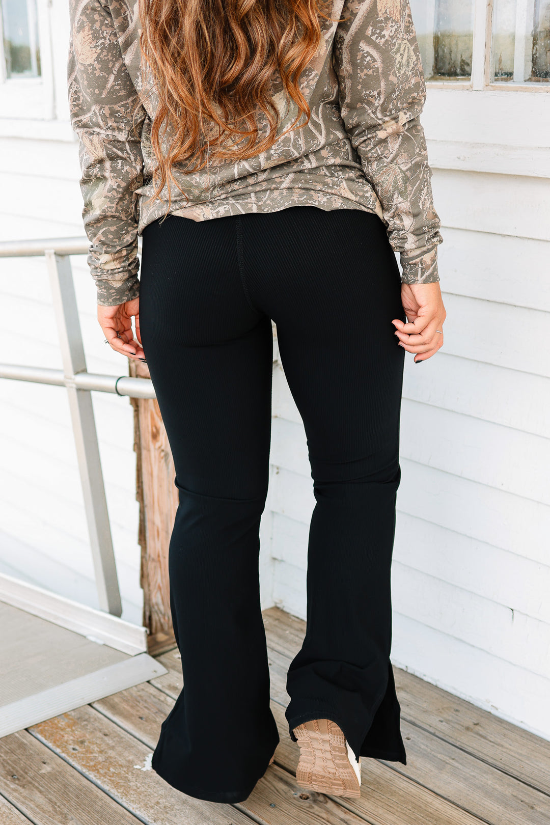 Layla Rib V Waist Flared Leggings