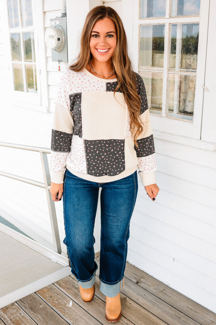 Lainey Floral Patchwork Long Sleeve Top