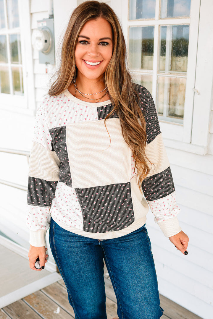 Lainey Floral Patchwork Long Sleeve Top