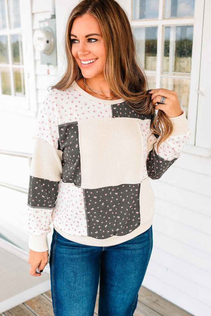Lainey Floral Patchwork Long Sleeve Top
