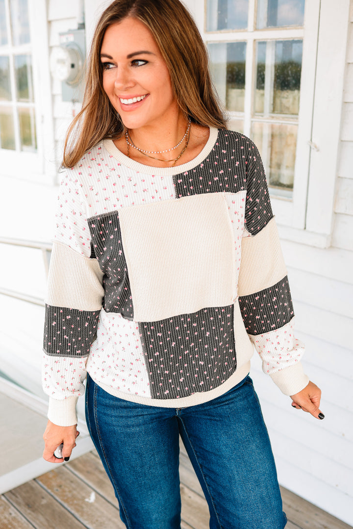 Lainey Floral Patchwork Long Sleeve Top