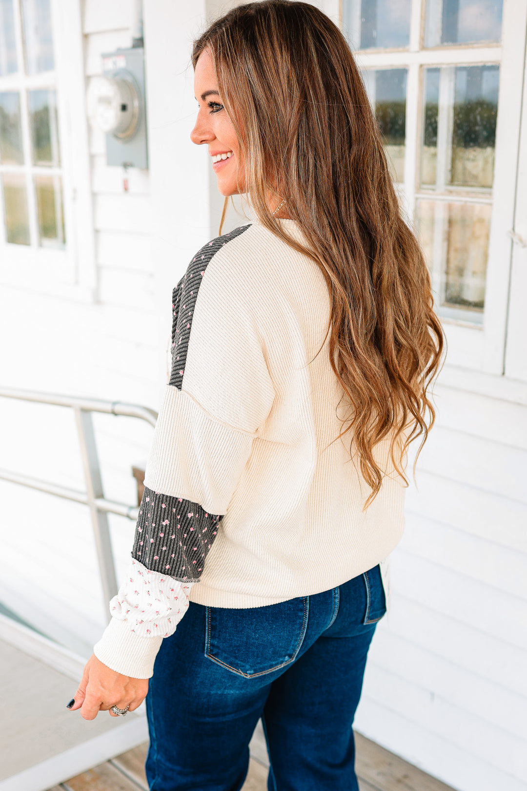 Lainey Floral Patchwork Long Sleeve Top