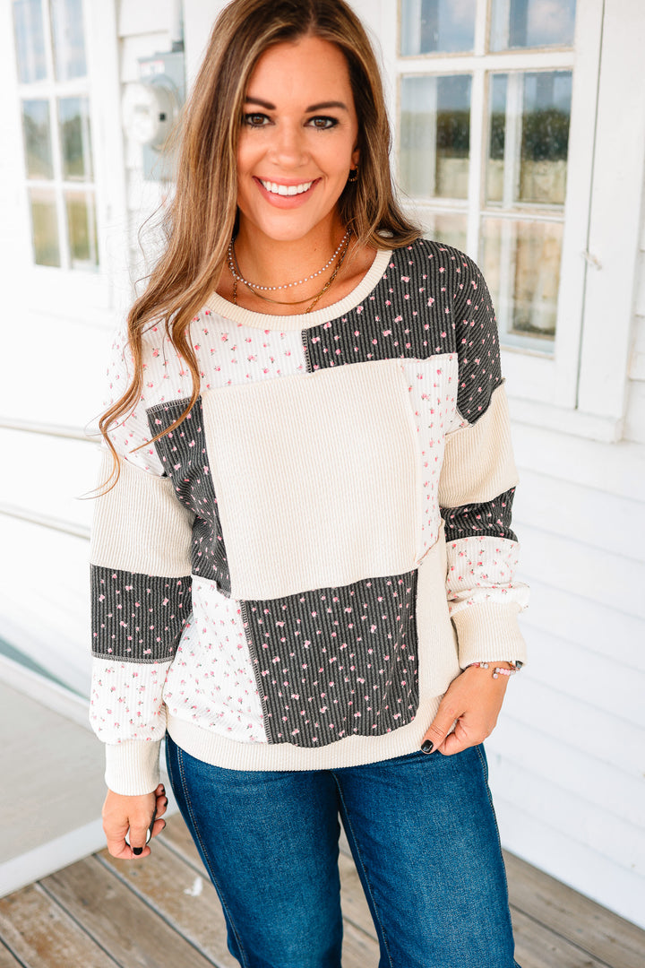 Lainey Floral Patchwork Long Sleeve Top