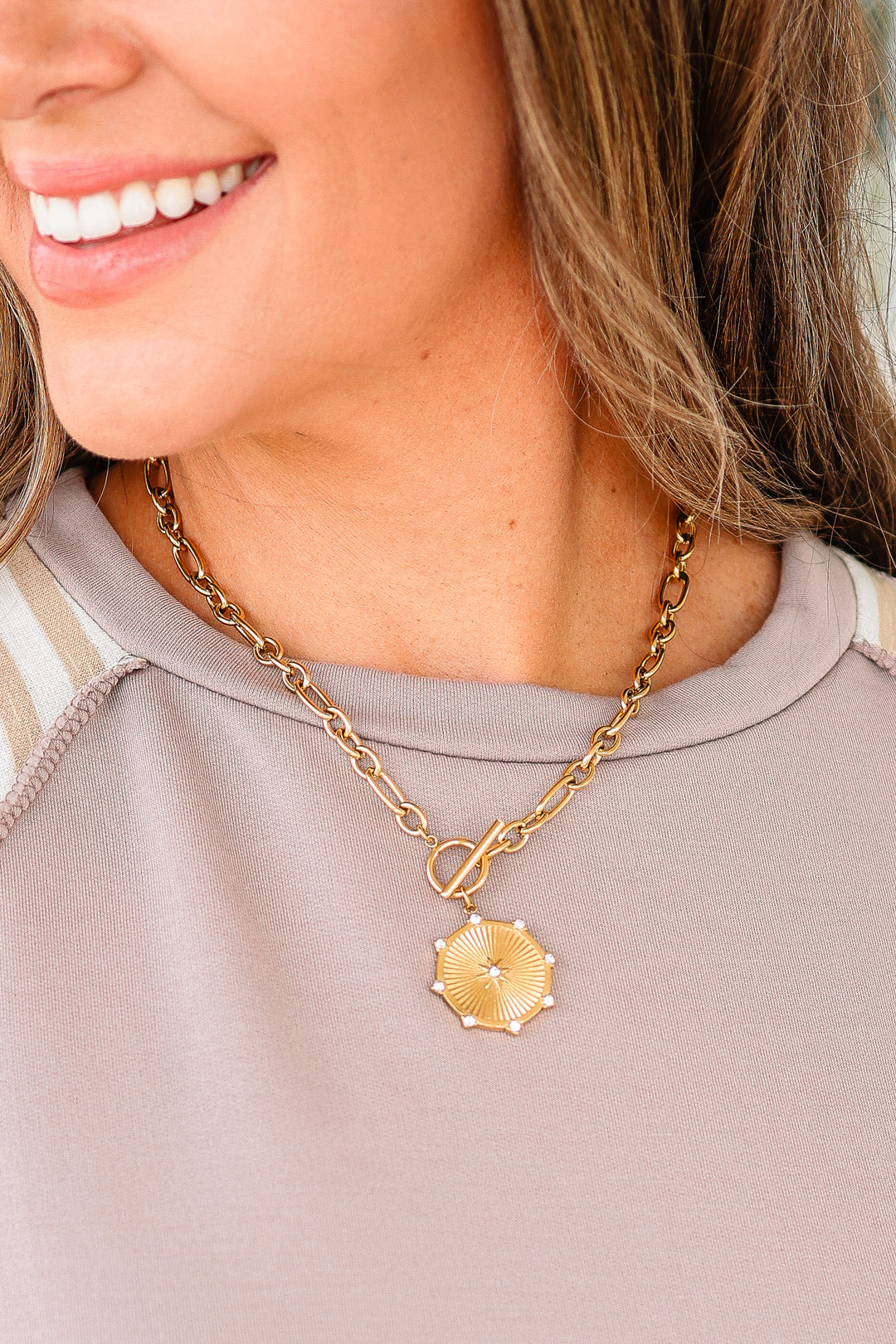 Sunburst Diamond Chain Necklace