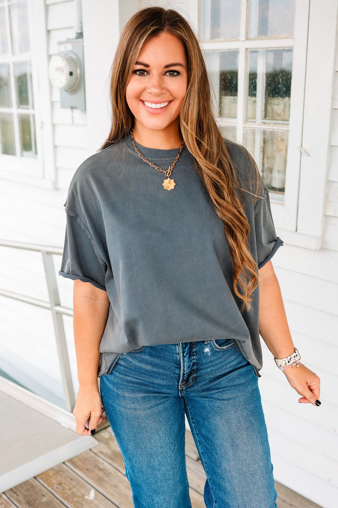 Boyfriend Tee - Slate