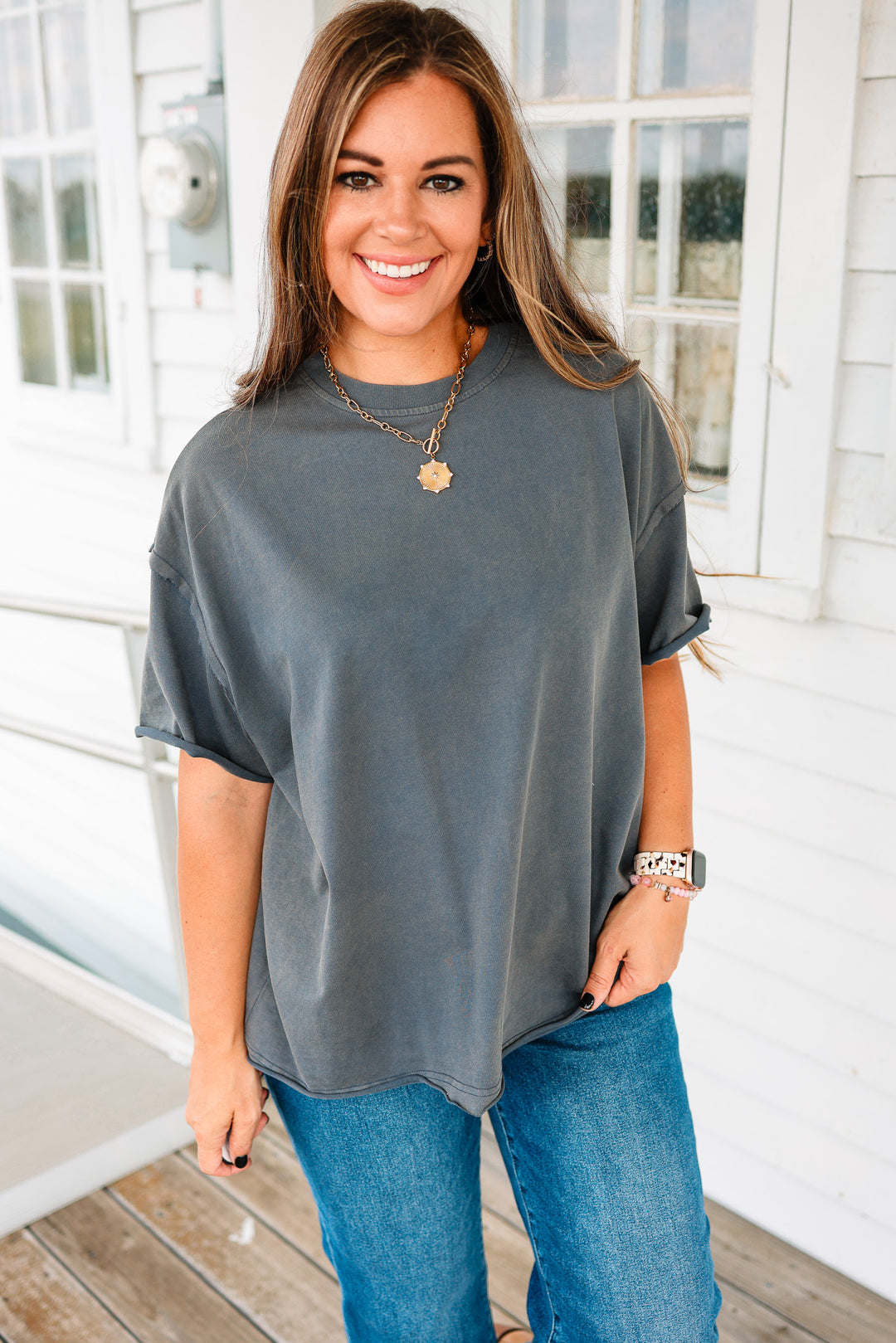 Boyfriend Tee - Slate