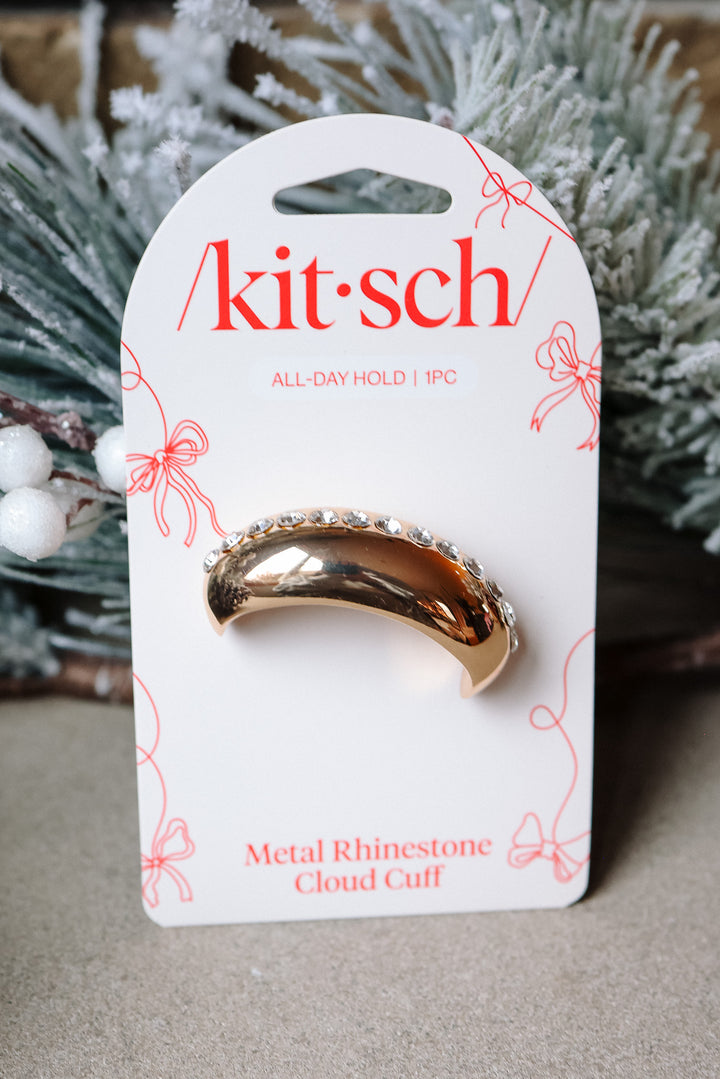 Holiday Metal Rhinestone Cloud Cuff - Medium