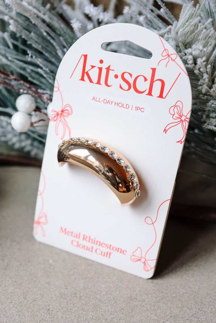 Holiday Metal Rhinestone Cloud Cuff - Medium