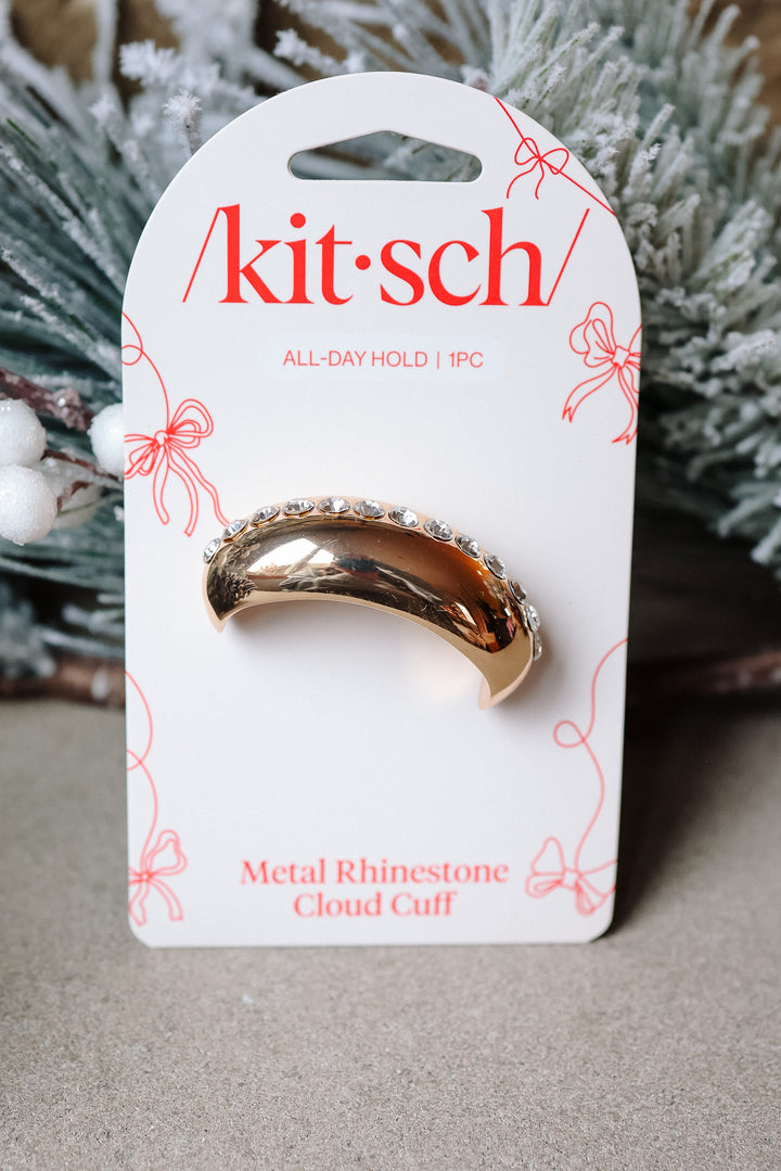 Holiday Metal Rhinestone Cloud Cuff - Medium