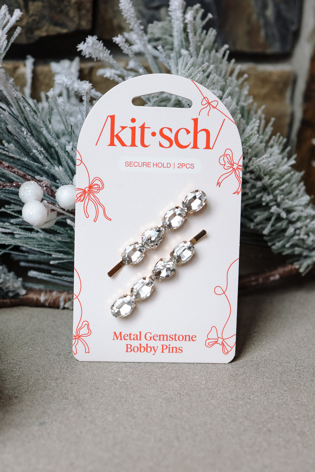 Holiday Gemstone Bobby Pins 2pc Set