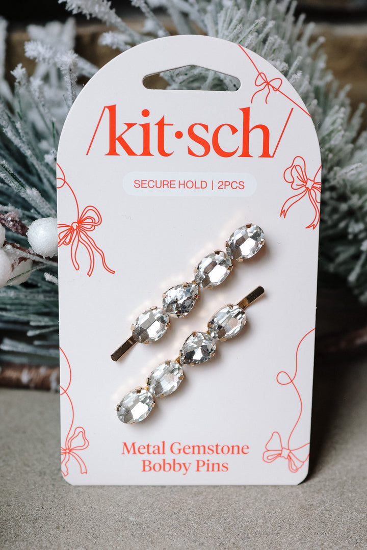 Holiday Gemstone Bobby Pins 2pc Set