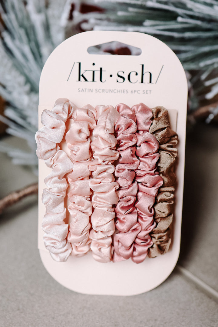 Ultra Petite Satin Scrunchies 6pc - Terracotta