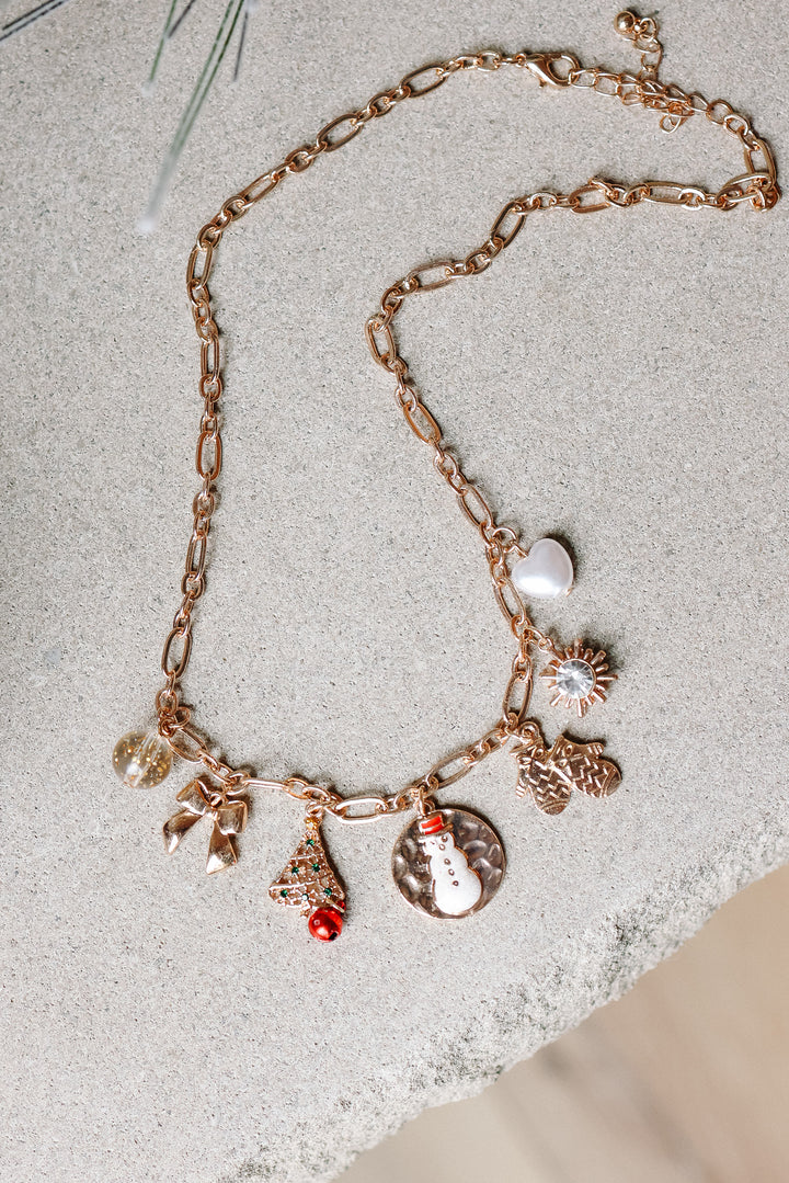 Christmas Tree Bow Charms Necklace