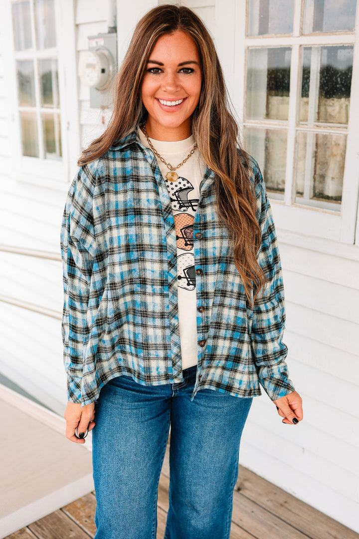 Annie Washed Button Down Checkered Shirt