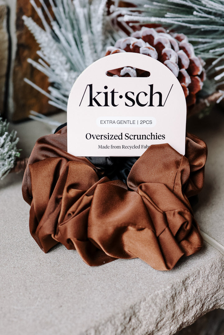 Black & Chocolate Oversized Scrunchies