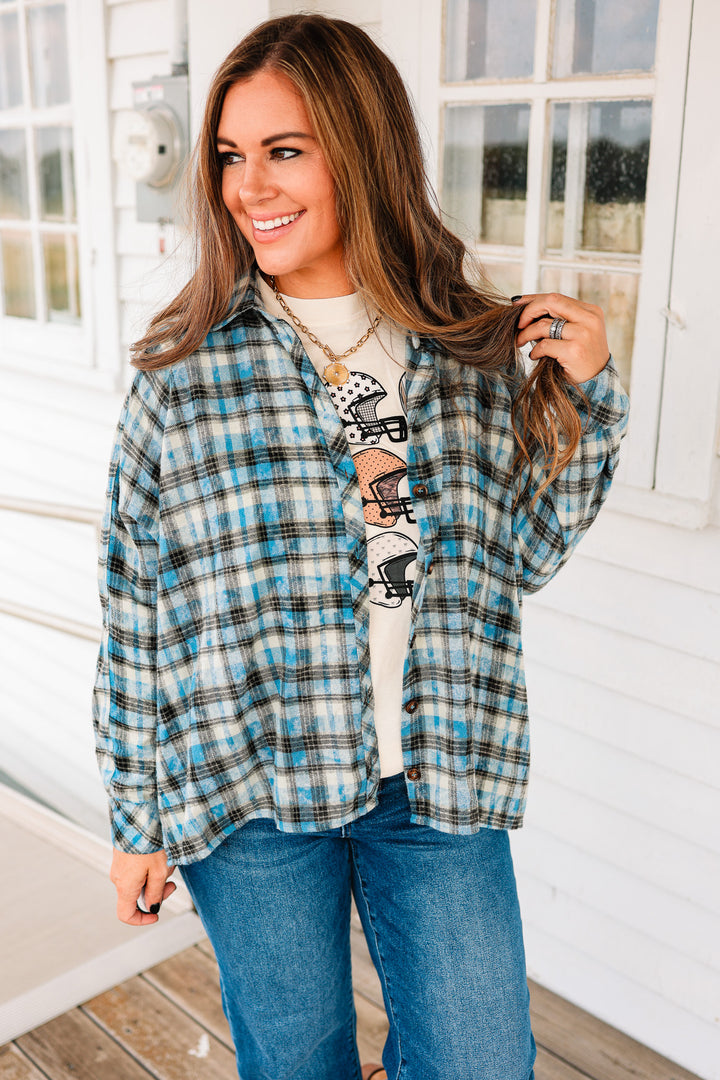 Annie Washed Button Down Checkered Shirt