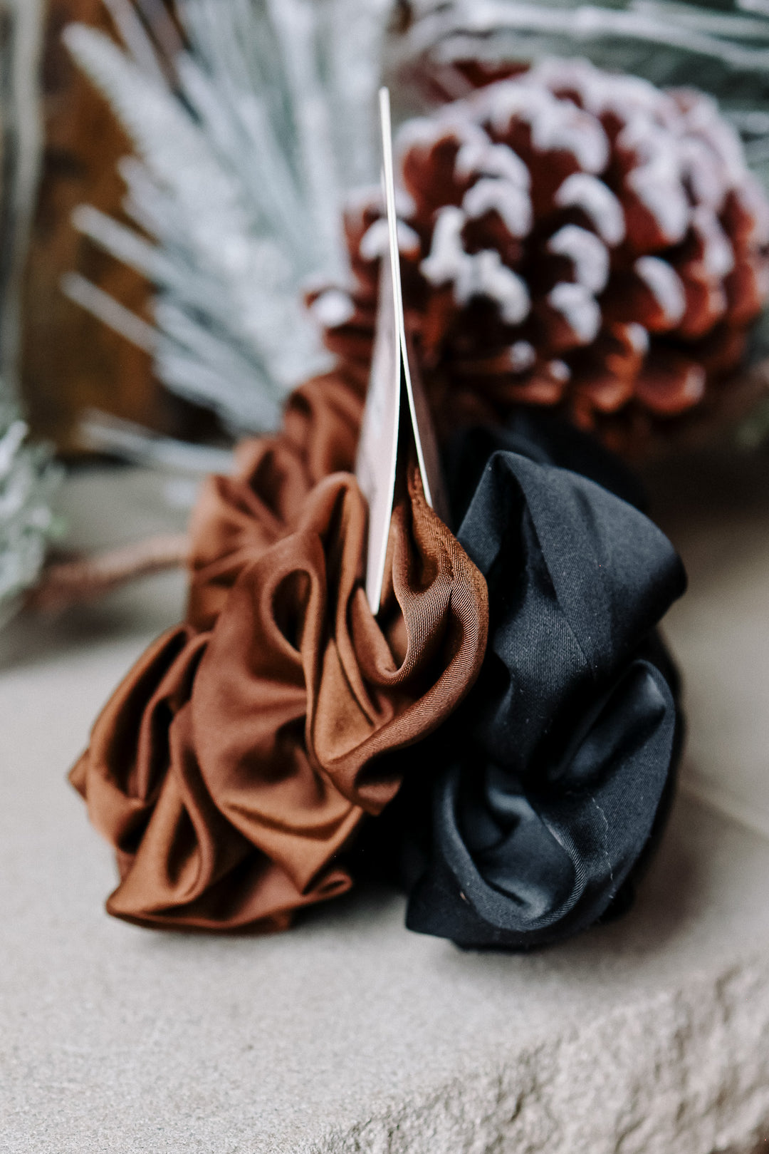 Black & Chocolate Oversized Scrunchies