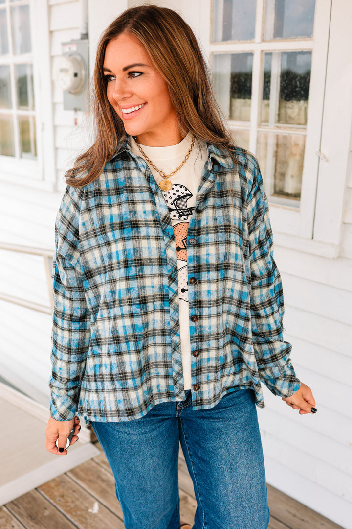 Annie Washed Button Down Checkered Shirt