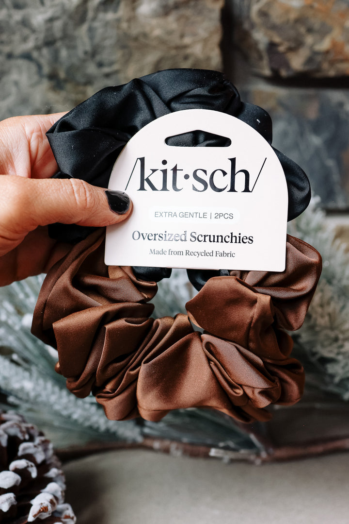 Black & Chocolate Oversized Scrunchies