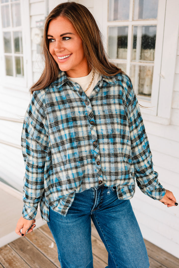Annie Washed Button Down Checkered Shirt