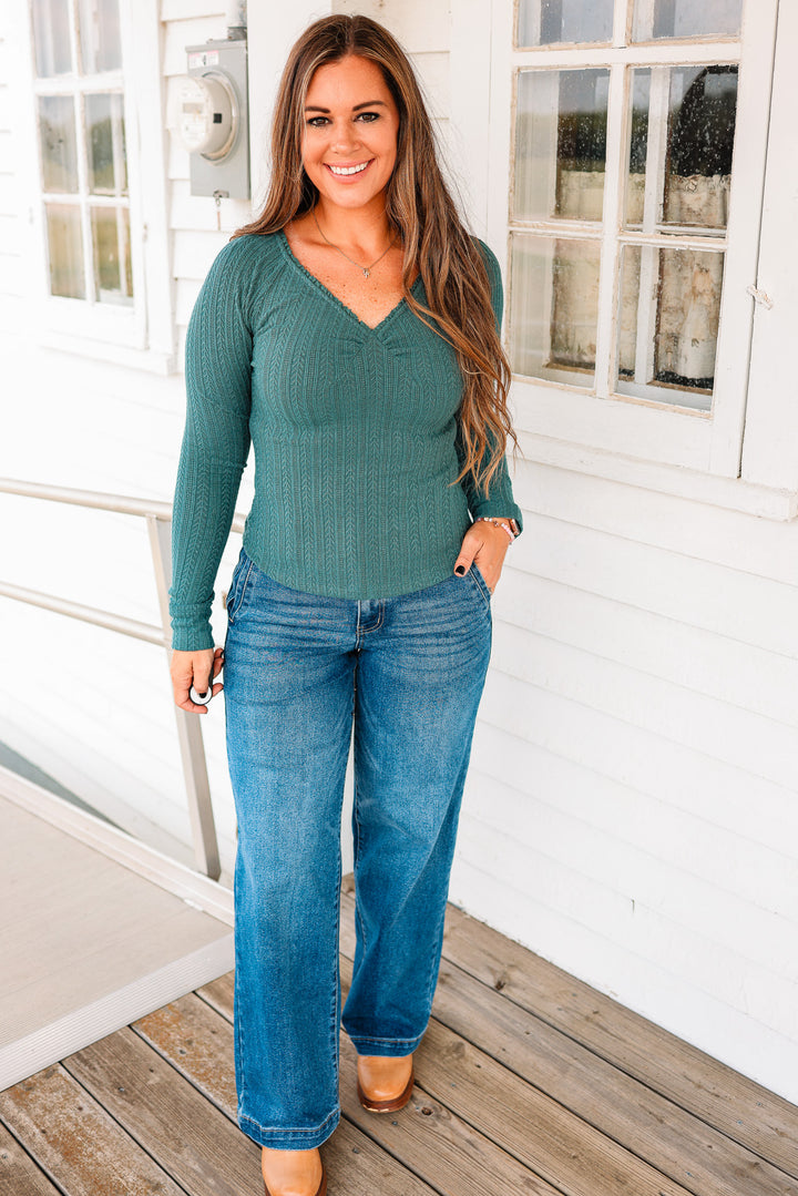 Baylor Lace Trim Long Sleeve