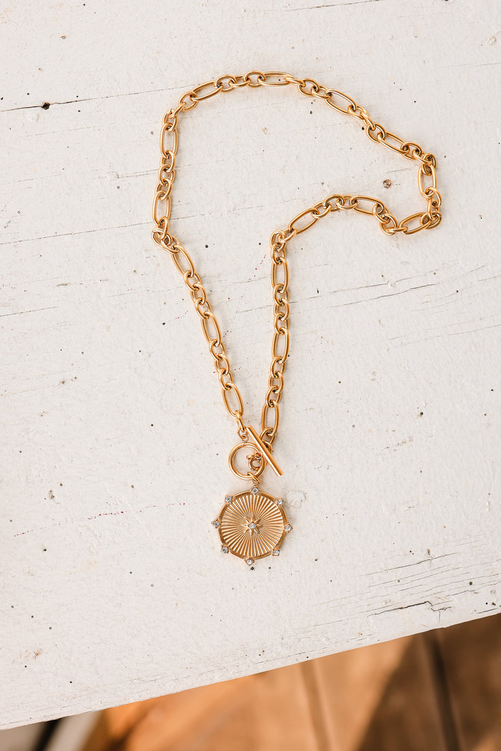 Sunburst Diamond Chain Necklace