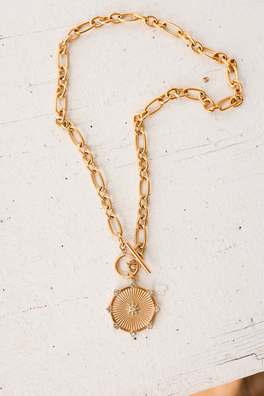 Sunburst Diamond Chain Necklace