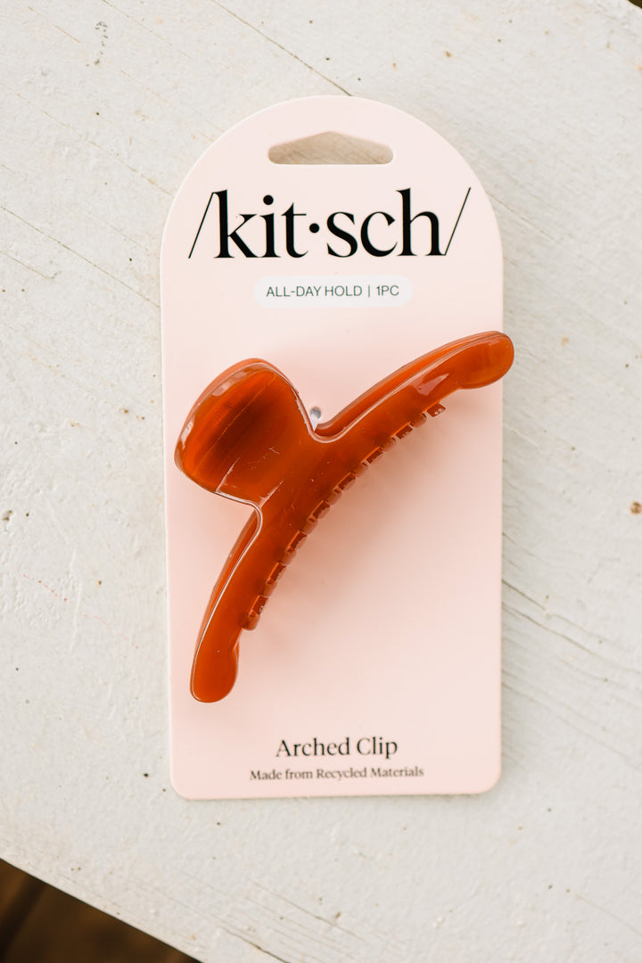 Recycled Plastic Large Arched Clip - Mocha