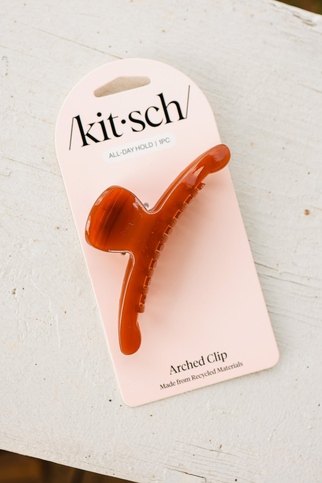 Recycled Plastic Large Arched Clip - Mocha