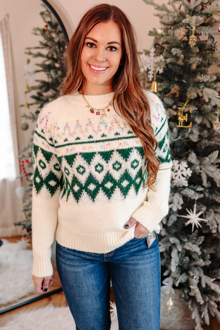 Cozy Christmas Fairisle Sweater - Forest