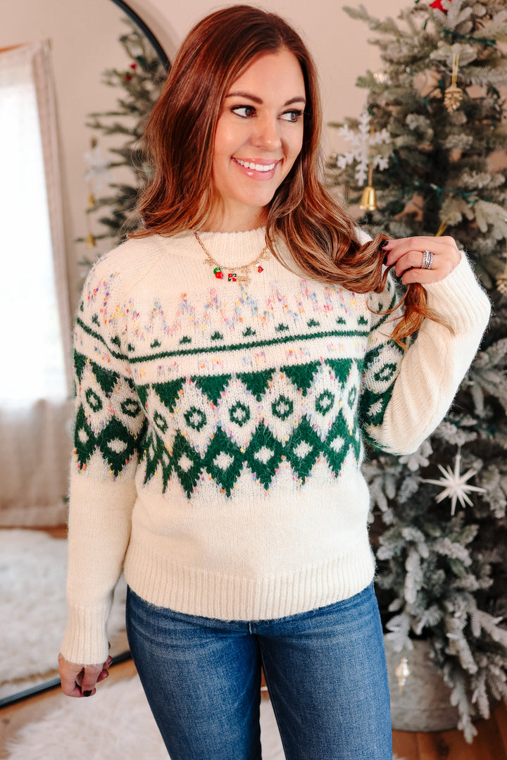 Cozy Christmas Fairisle Sweater - Forest