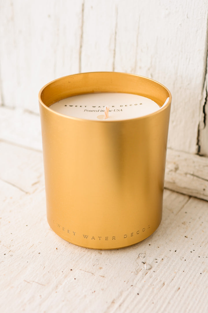 Warm and Cozy 10 oz Soy Candle - Metallic Jar