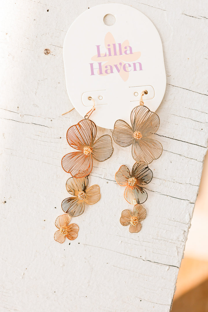 Graceful Floral Drop Earrings