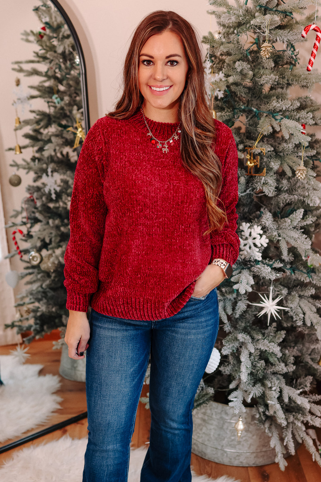 Laney Chenille Sweater - Cabernet